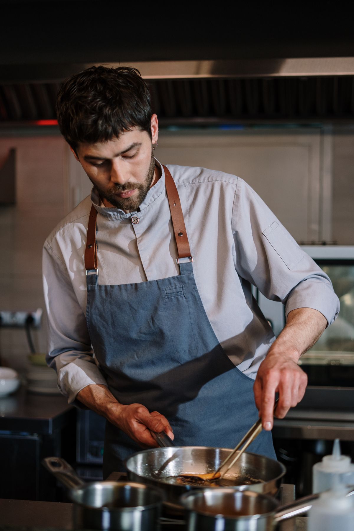 Chef chopping fresh ingredients